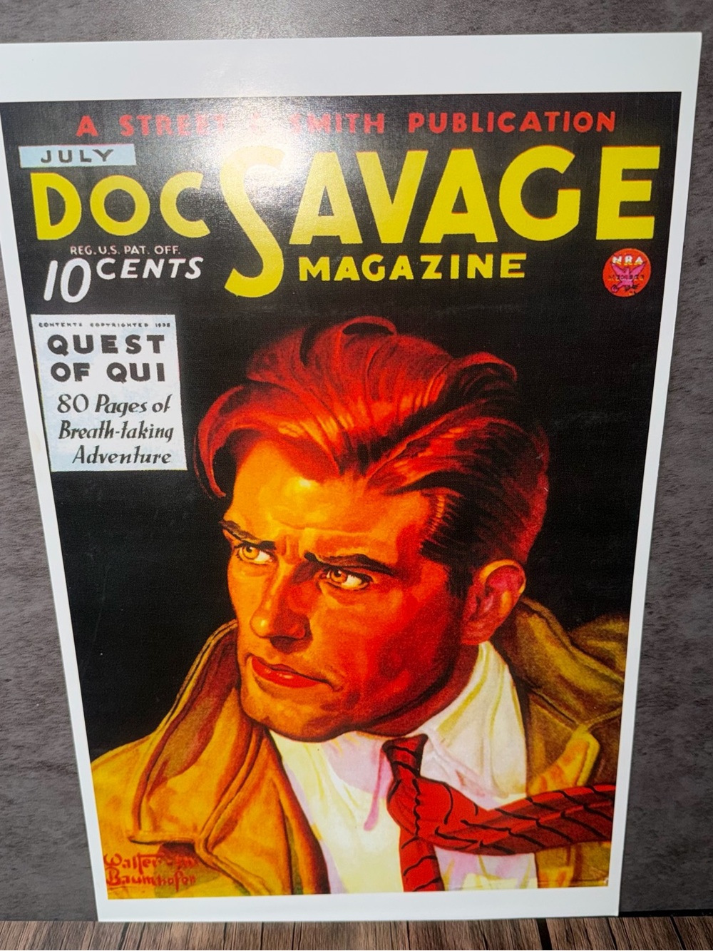 Doc Savage "Quest of Qui" 11x17" Vintage Pulp Art Poster Print